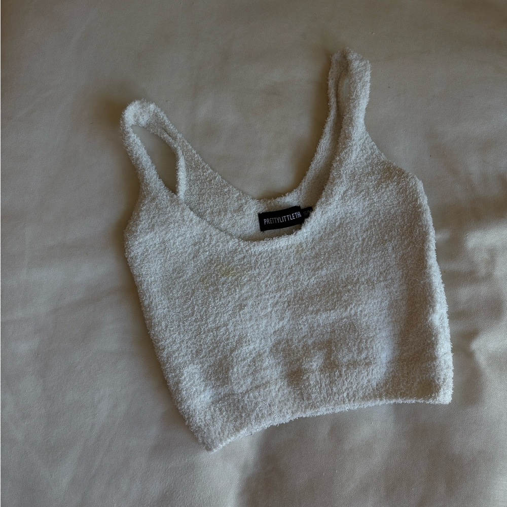 PrettyLittleThing Cream Textured Tank Top